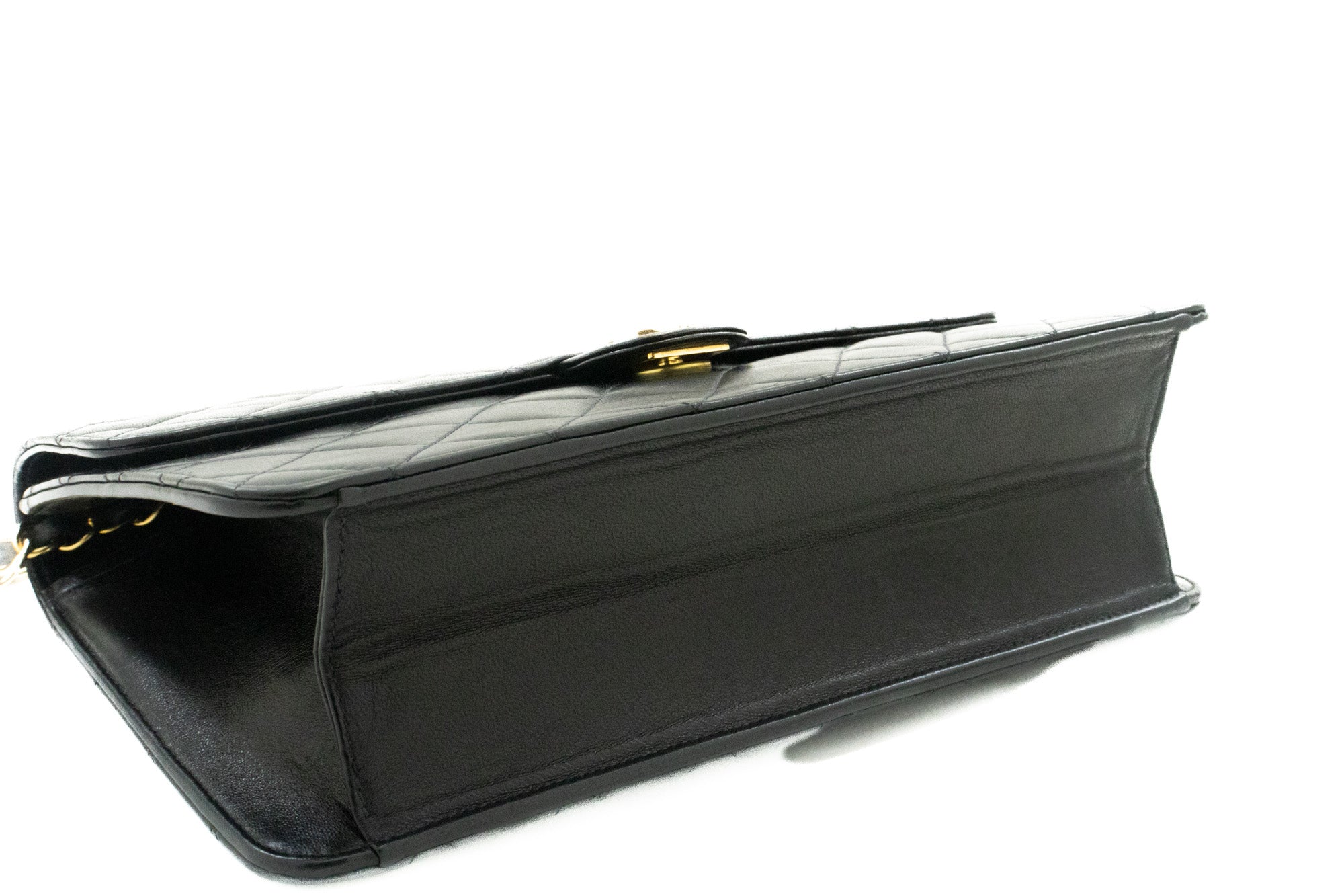 CHANEL Chain Shoulder Bag Clutch Black Quilted Flap Lambskin Purse k11 –  hannari-shop