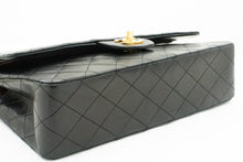 CHANEL Classic Double Flap 10" Chain Skuldertaske Sort Lammeskind k46 hannari-shop