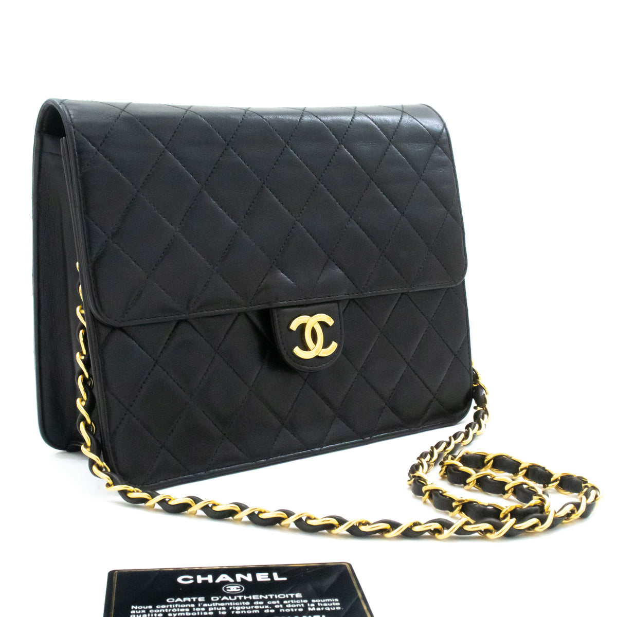 CHANEL Large Classic Handbag Chain Shoulder Bag Flap Black Caviar Leather  ref.540697 - Joli Closet