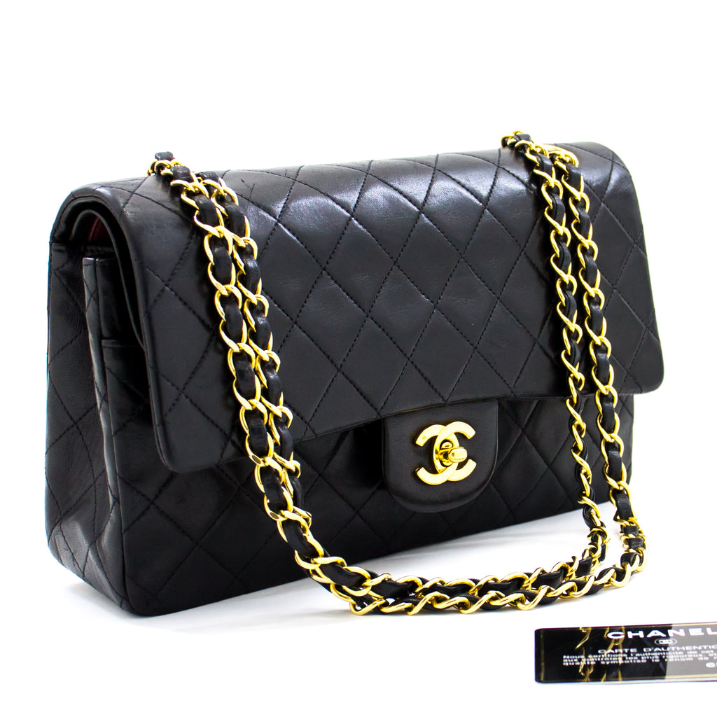 1990s Chanel Black Quilted Lambskin Leather With Gold Tone -  Sweden