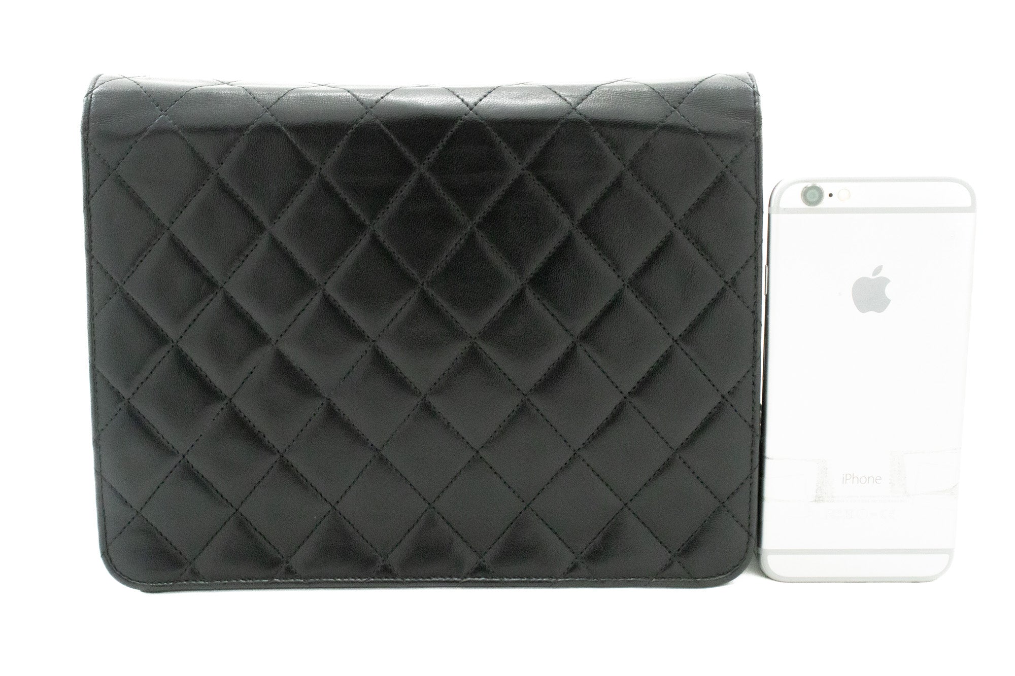 Chanel Classic Mini Square Black Lambskin Crossbody Bag SHW