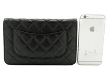 CHANEL Sort Klassisk Pung On Chain WOC Skuldertaske Lammeskind SV k52 hannari-shop