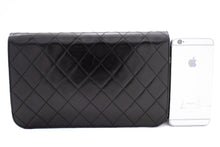 CHANEL Full Flap Chain Skuldertaske Clutch Sort Quiltet lammeskind k82 hannari-shop