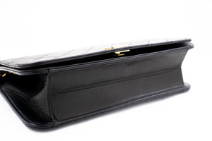 CHANEL Full Flap Chain Skuldertaske Clutch Sort Quiltet lammeskind k82 hannari-shop