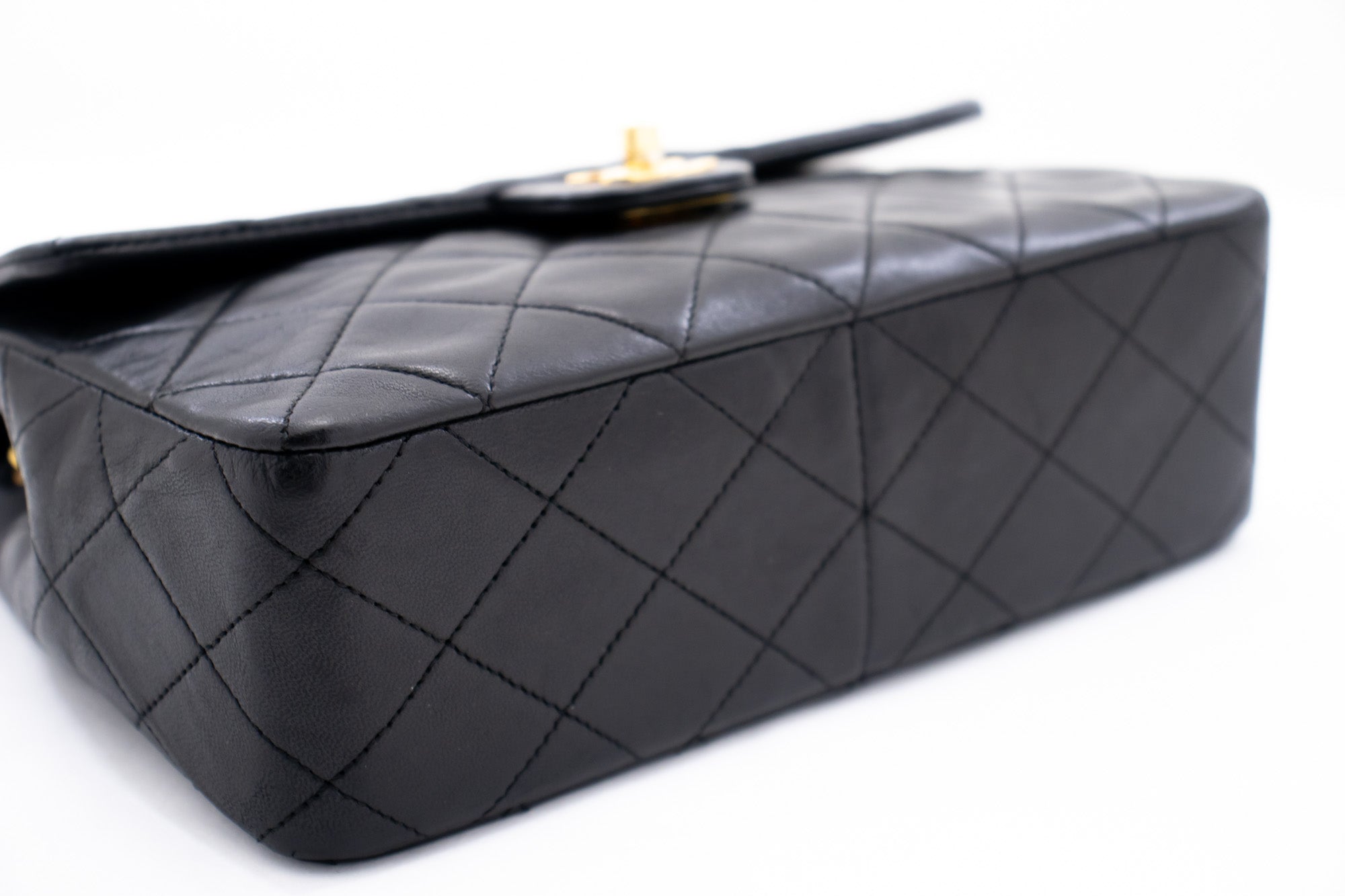 CHANEL Mini Square Small Chain Shoulder Bag Crossbody Black Quilt k83 –  hannari-shop