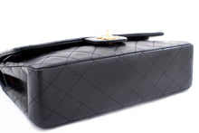 CHANEL Classic Double Flap 10" Chain Skuldertaske Sort Lammeskind k76 hannari-shop