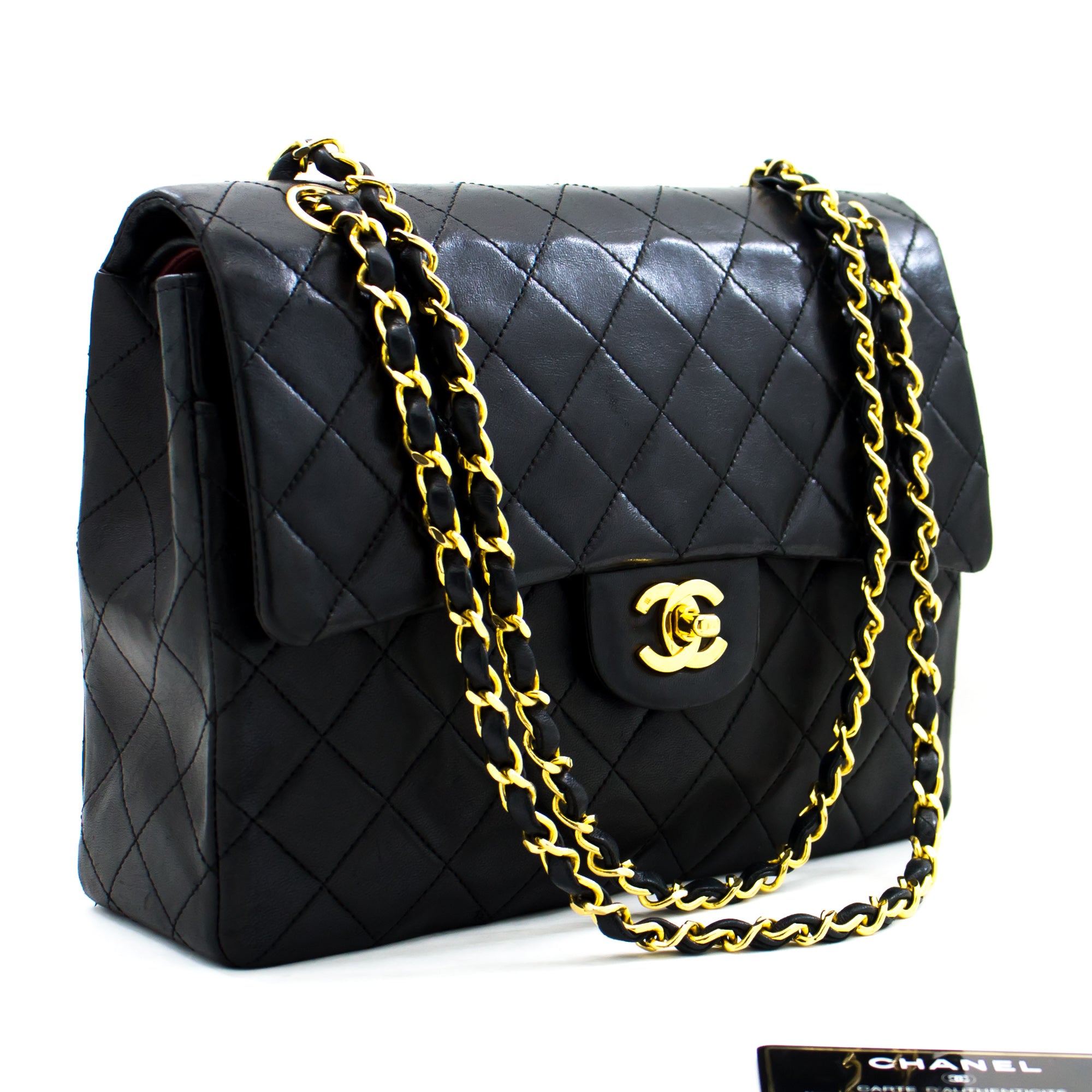 Chanel 33 Chanel 2.55 Double Flap Black Quilted Leather Shoulder Bag
