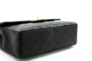CHANEL 2.55 Τσάντα ώμου με τετράγωνη αλυσίδα με διπλό πτερύγιο Μαύρο αρνί h72 hannari-shop