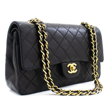Chanel Vintage Classic Chain Shoulder Bag Black Quilted Flap Lamb C20