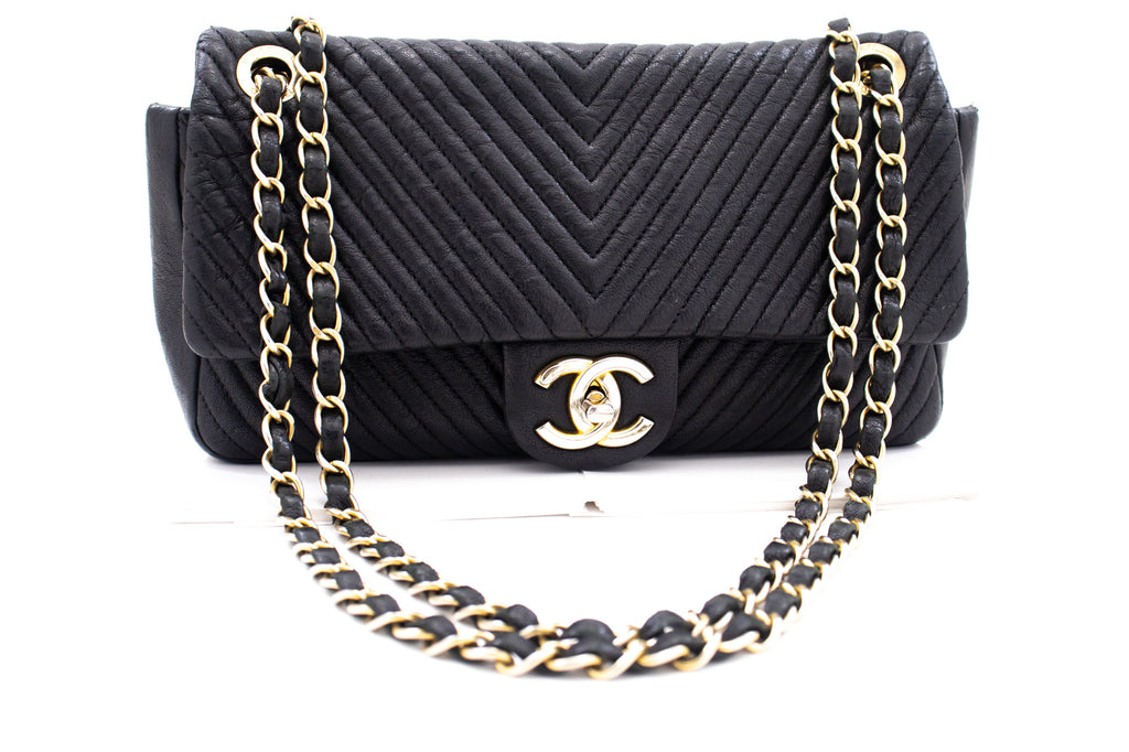 Chanel Mini Chevron Flap Bag - Black Crossbody Bags, Handbags