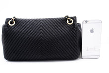 Chanel Chevron V-Stitch Δερμάτινη τσάντα ώμου με αλυσίδα με μονό πτερύγιο Mat k59 hannari-shop