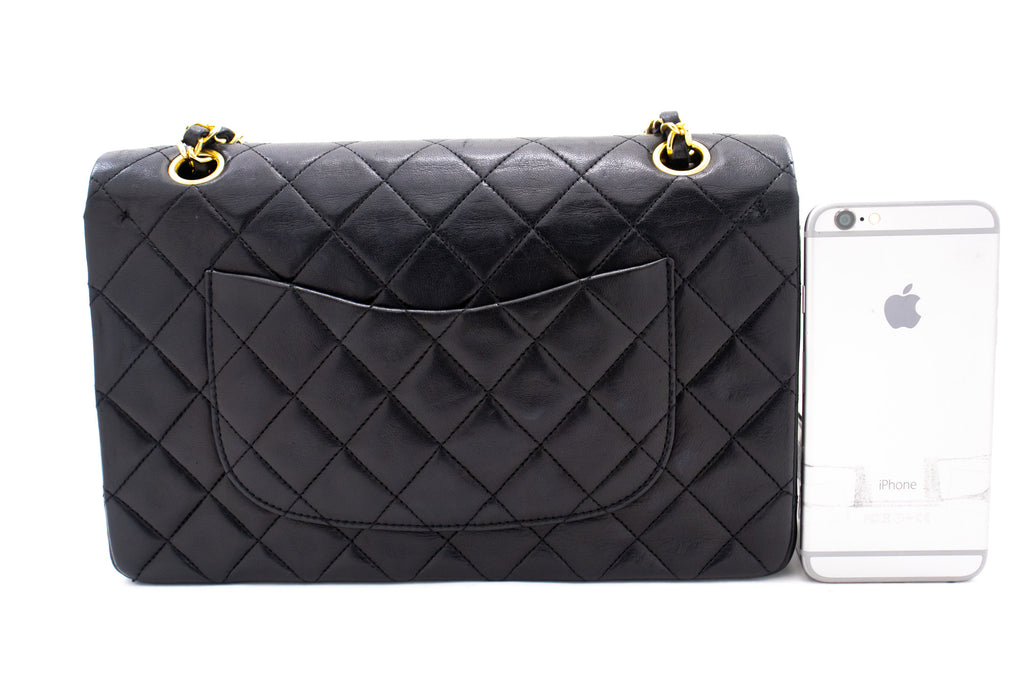 CHANEL Classic Double Flap Medium Chain Shoulder Bag Black Quilted k97 –  hannari-shop