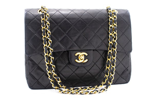 CHANEL Classic Double Flap Chain Skuldertaske Sort lammeskindspung k88 hannari-shop