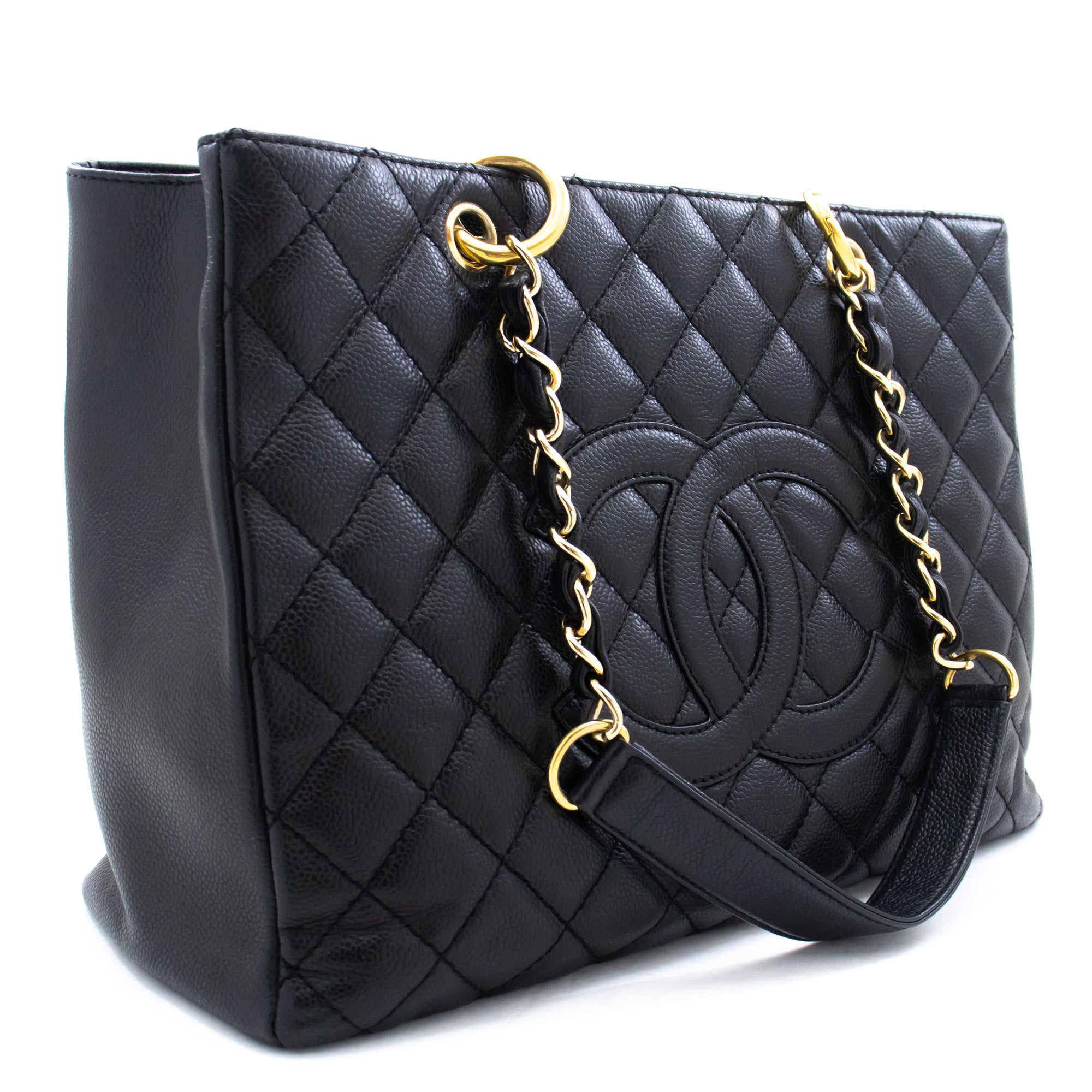 Timeless Chanel GST Grand Shopping Tote Bag in black caviar Leather  ref.190667 - Joli Closet
