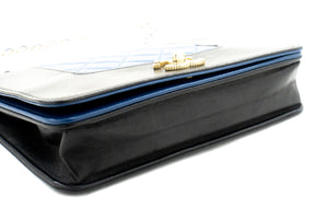 CHANEL Μαύρο μπλε πορτοφόλι σε αλυσίδα WOC Shoulder Bag Crossbody Gold L05 hannari-shop