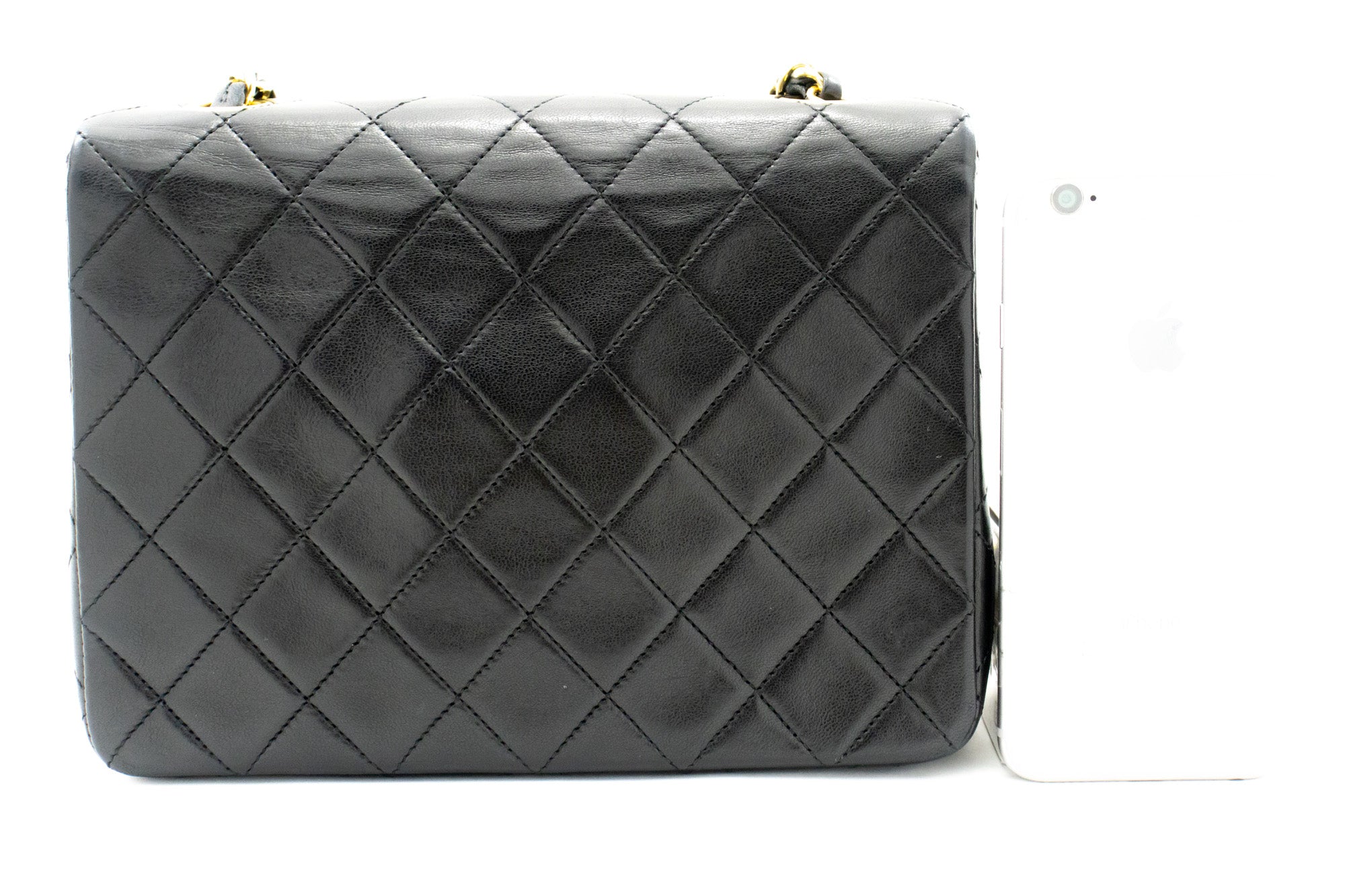 Chanel Classic Quilted Mini Square Flap CC Logo Black Velvet Shoulder Bag