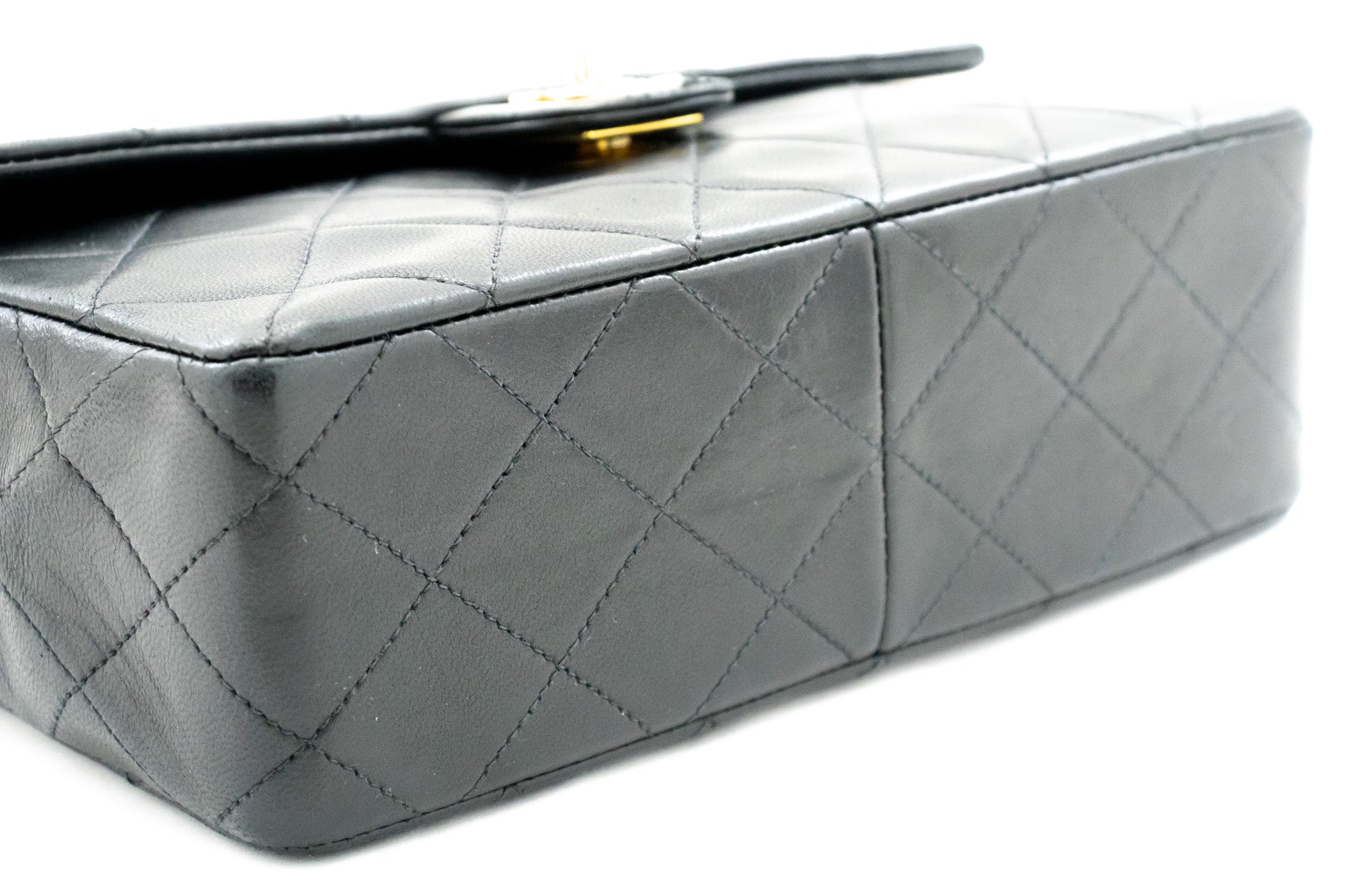 CHANEL Mini Square Small Chain Shoulder Bag Crossbody Black Quilt L03 –  hannari-shop