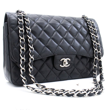 CHANEL Grained Calfskin Large Chain Shoulder Bag W Flap SV Classic L06 hannari-shop