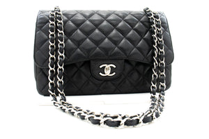 CHANEL Grained Calfskin Large Chain Shoulder Bag W Flap SV Classic L06 hannari-shop