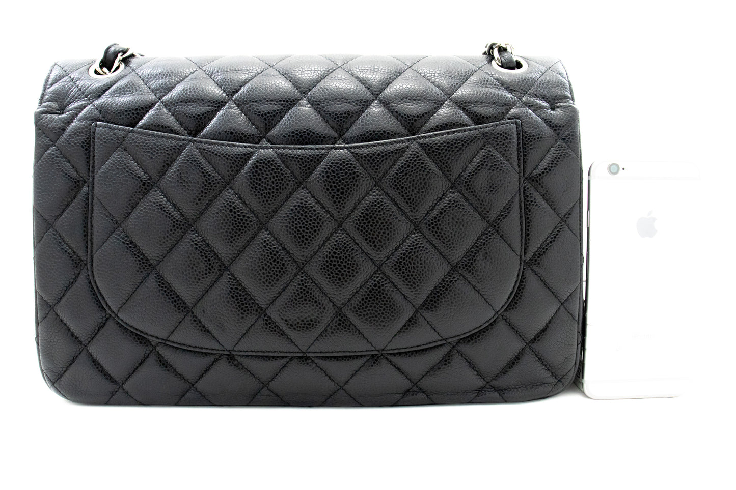 CHANEL Schultertasche Large Chain aus genarbtem Kalbsleder mit W-Flap SV Classic L06 hannari-shop