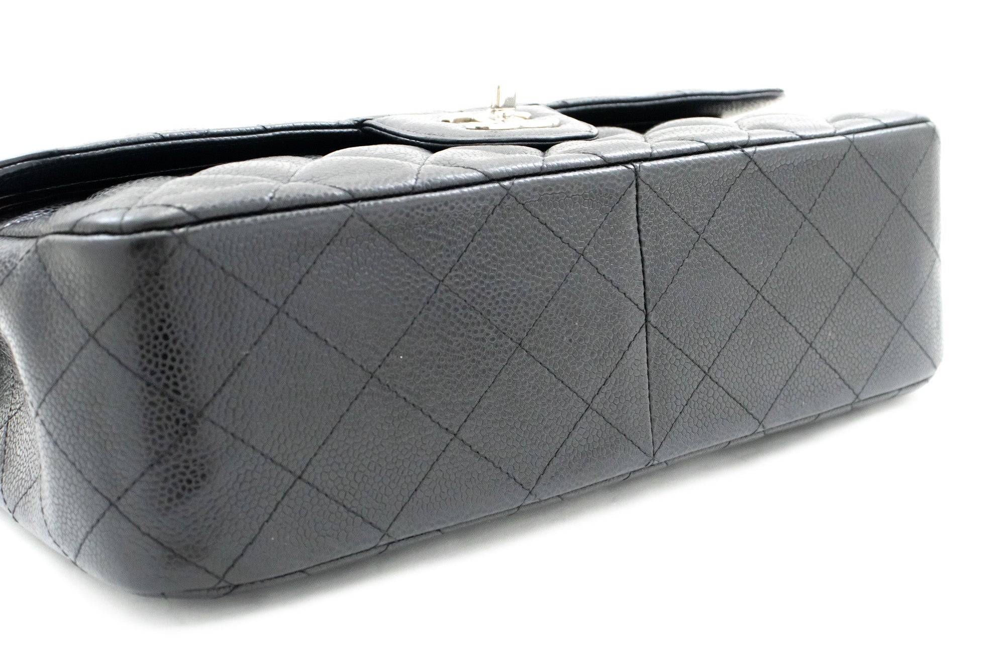 CHANEL Classic Double Flap Medium Chain Shoulder Bag Black Lamb k33 –  hannari-shop