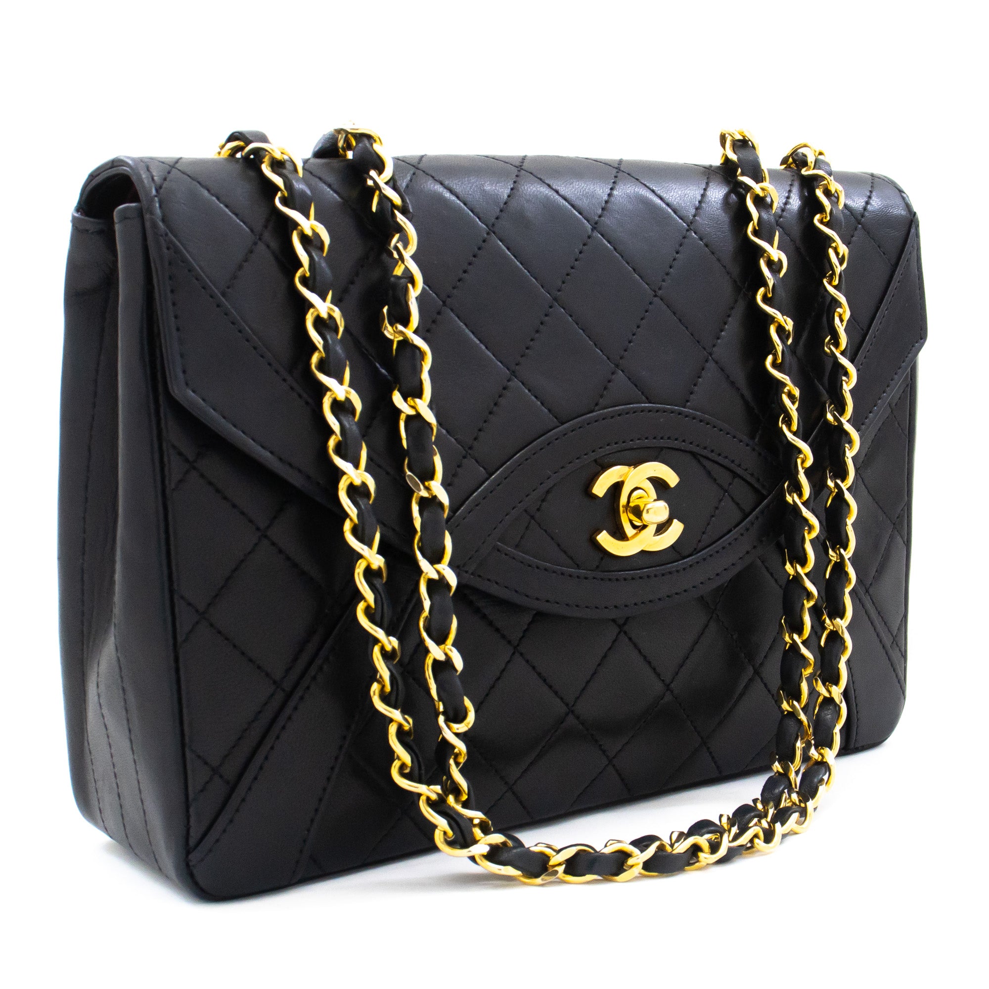 Chanel White Quilted Caviar Leather Jumbo Vintage Classic Single Flap Bag  Chanel