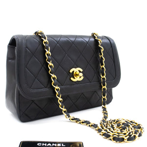 Chanel 1991 Vintage Black Lambskin CC Medallion Tote Bag