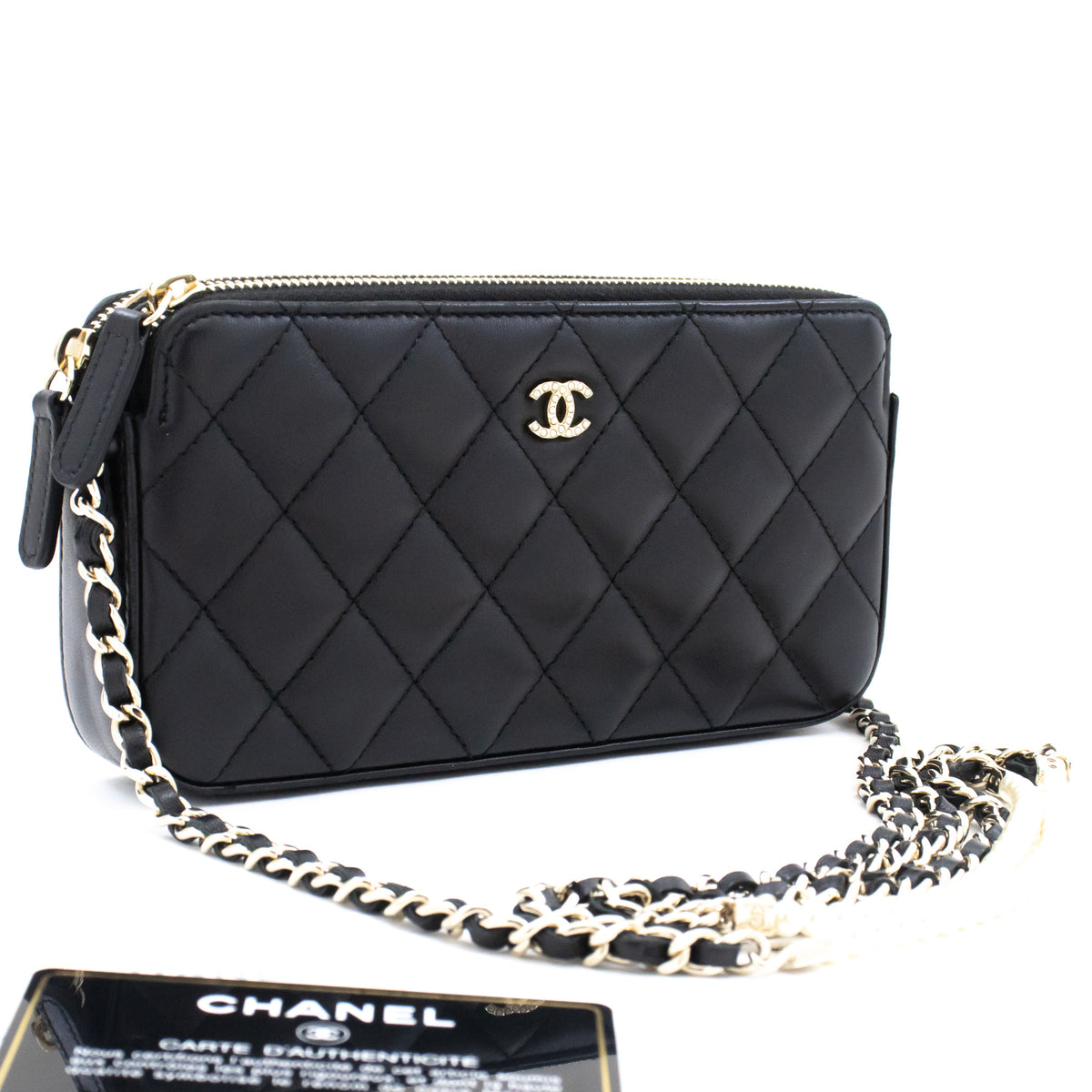 Chanel Wallet on Chain with Top Handle, Black Caviar with Gold Hardware,  New in Box WA001 - Julia Rose Boston