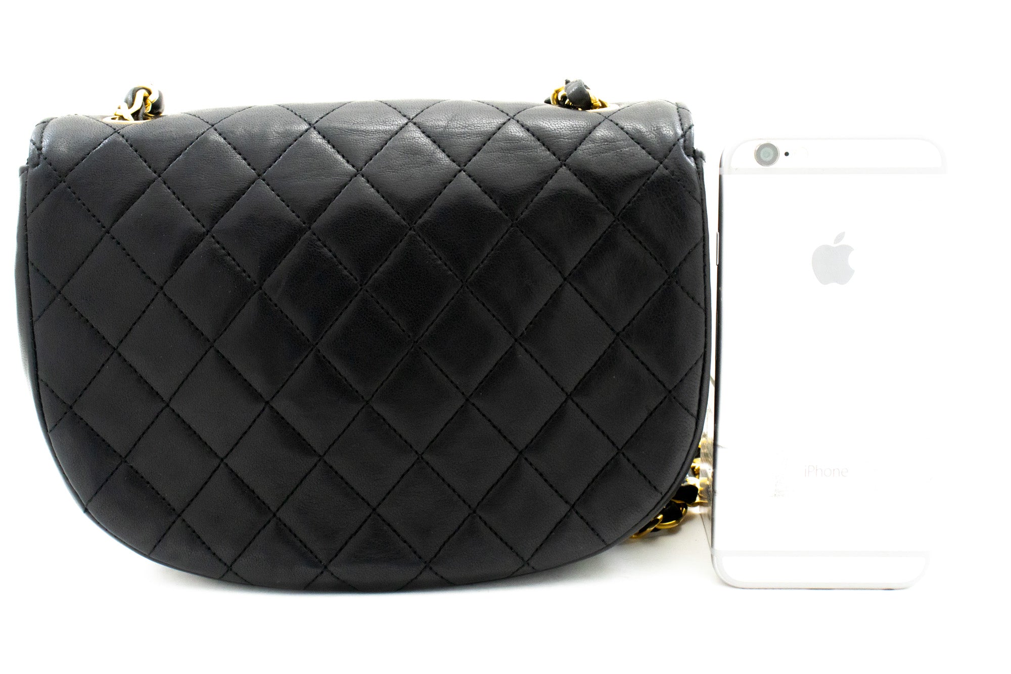 Chanel Vintage Classic Quilted Caviar Single White Jumbo Flap