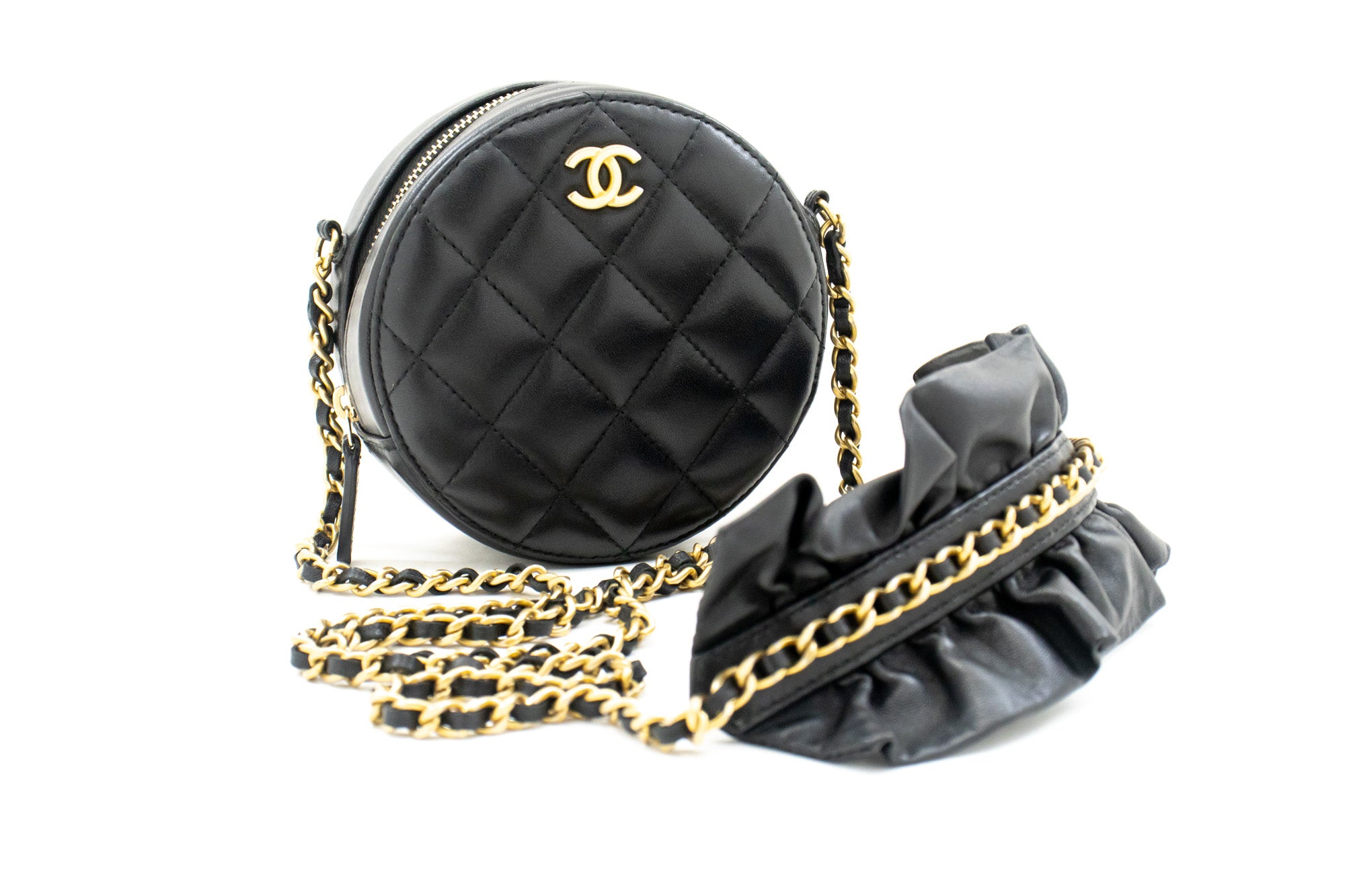 Chanel Round Zip Small Chain Shoulder Bag