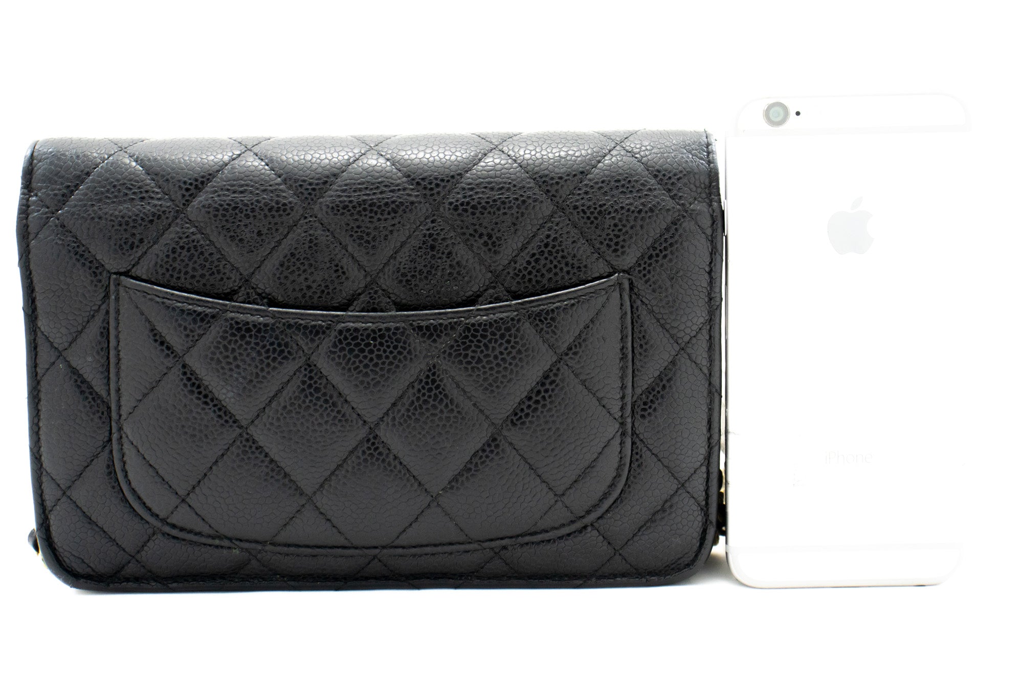 CHANEL Caviar Wallet On Chain WOC Black Shoulder Bag Crossbody L28 –  hannari-shop