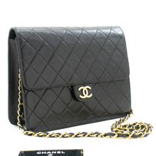 CHANEL Small Chain Shoulder Bag Clutch Black Quilted Flap Lambskin L81 hannari-shop