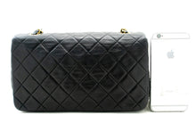 CHANEL Full Flap Chain Shoulder Bag Clutch Black Quilted Lambskin L97 hannari-shop