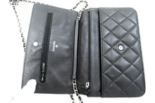 CHANEL Μαύρο Classic Wallet On Chain WOC Shoulder Bag Lambskin SV m27 hannari-shop