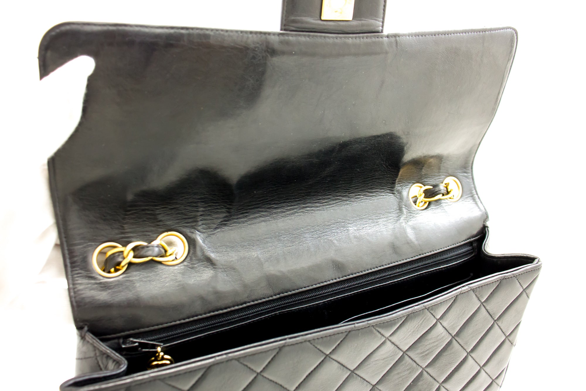 Chanel Black Jumbo XL Classic Lambskin Single Flap Bag Chanel