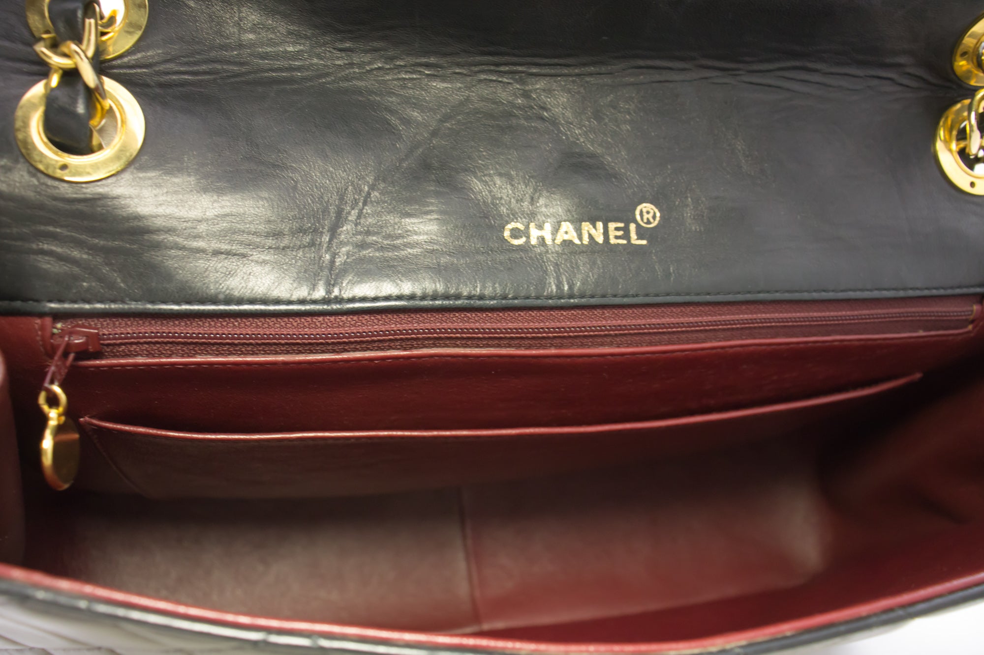 CHANEL Jumbo 13 Maxi 2.55 Flap Chain Shoulder Bag Black Lambskin