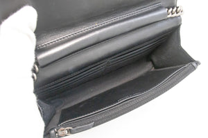 CHANEL Boy Black Caviar Wallet On Chain WOC Flap Shoulder Bag SV m49 hannari-shop