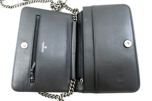 CHANEL Boy Black Caviar Wallet On Chain WOC Flap Shoulder Bag SV m49 hannari-shop