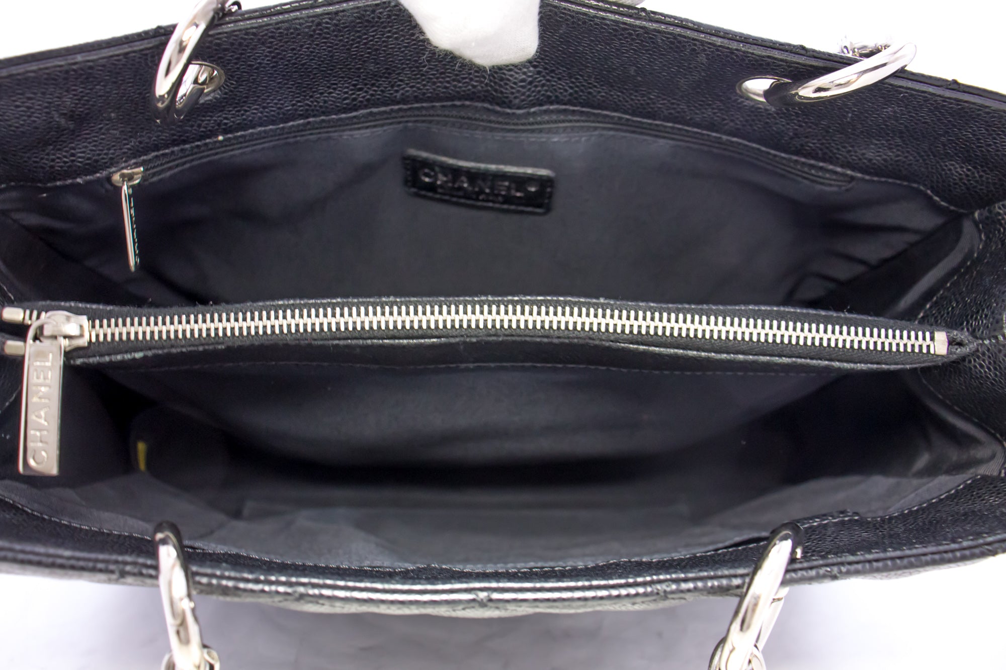 Chanel Grand Shopping Tote GST in Black Caviar with Shiny Gold