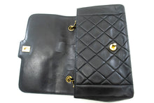 CHANEL Vintage Medium Chain Shoulder Bag Black Lambskin Quilted m38 hannari-shop