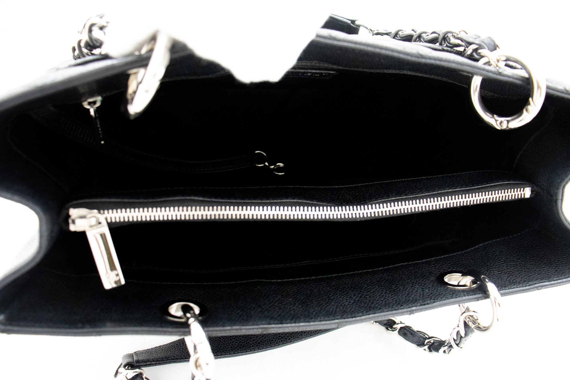 CHANEL Caviar GST 13 Grand Shopping Tote Chain Shoulder Bag Black j26 –  hannari-shop