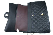 Τσάντα CHANEL Maxi Κλασική τσάντα ώμου με κοκκώδη δέρμα μοσχαριού με διπλή αλυσίδα j17 hannari-shop
