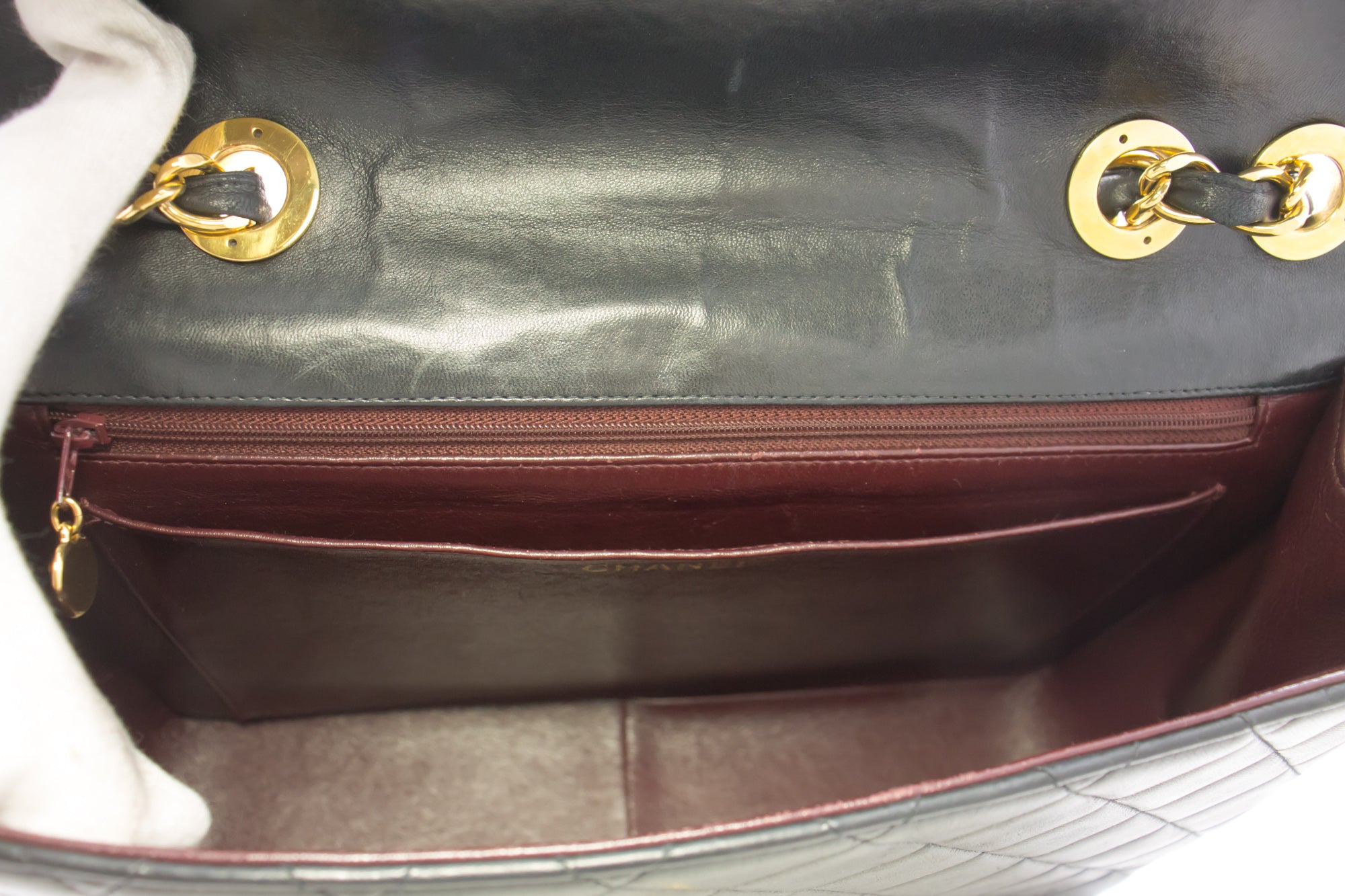 CHANEL Jumbo 11 Large Chain Shoulder Bag Flap Black Lambskin Gold f35 –  hannari-shop