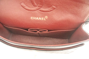 CHANEL Classic Double Flap 10" Chain Shoulder Bag Black Lambskin j92 hannari-shop
