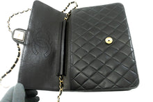 CHANEL Chain Shoulder Bag Clutch Black Quilted Flap Lambskin Purse k11 hannari-shop
