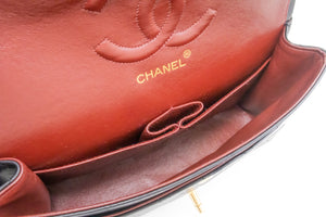 CHANEL Classic Double Flap 10" Chain Skuldertaske Sort Lammeskind k46 hannari-shop