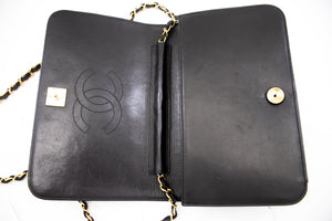 CHANEL Full Flap Chain Skuldertaske Clutch Sort Quiltet lammeskind k82 hannari-shop