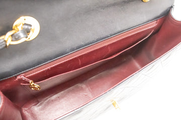 CHANEL Classic Large 13 Flap Chain Shoulder Bag Black Lambskin j74 –  hannari-shop