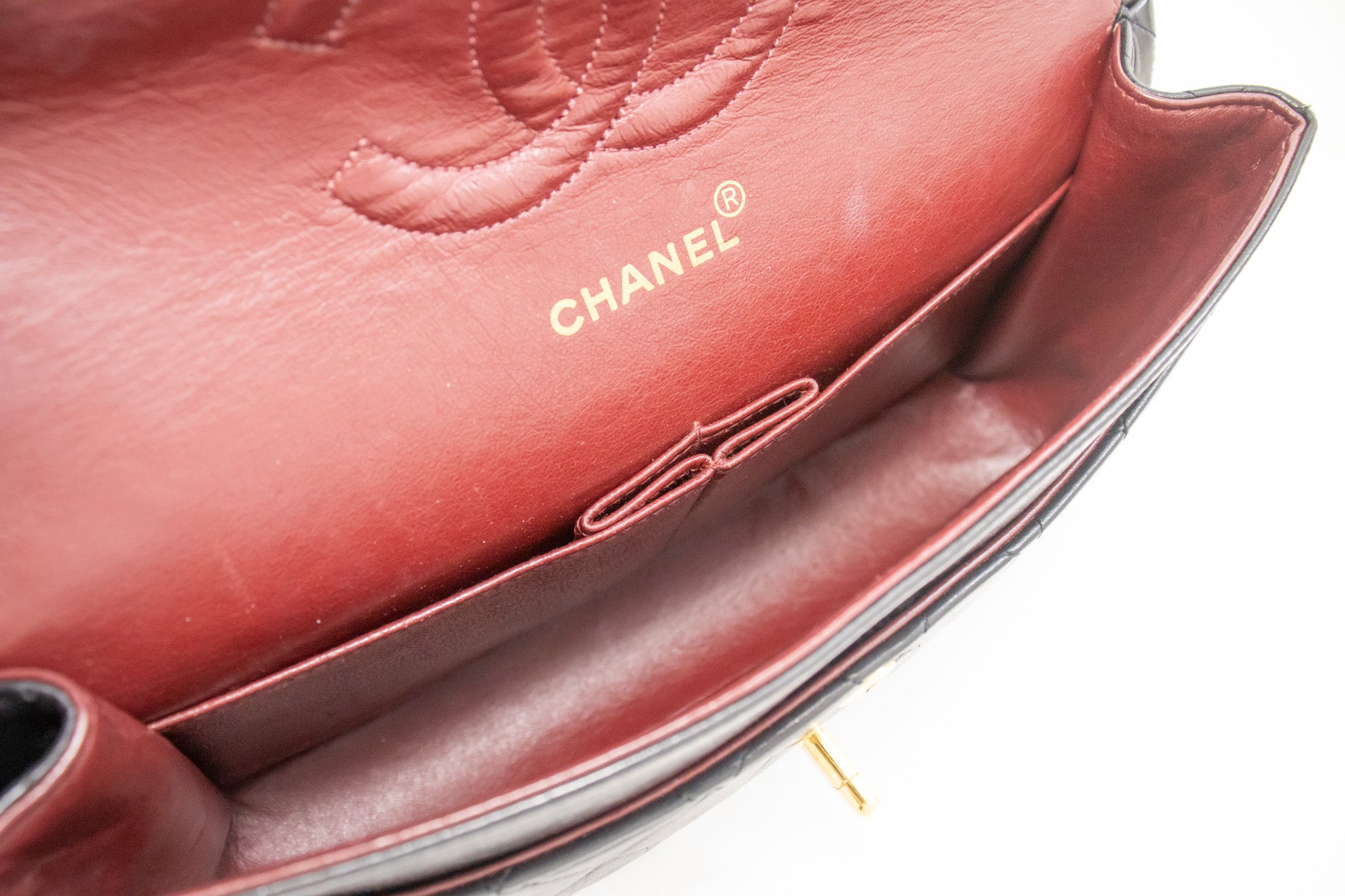 CHANEL Large Classic Handbag 11Chain Shoulder Bag Flap Black Lamb h44 –  hannari-shop