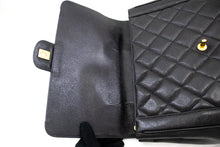 CHANEL Caviar Håndtaske Top Håndtag Taske Kelly Sort Flap Læder Guld k75 hannari-shop